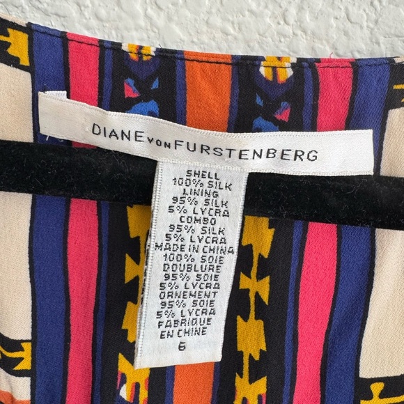 Diane Von Furstenberg Tabalah Multicolor Silk Dress size 6 - Picture 6 of 10